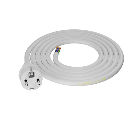Przewód przyłączeniowy 2m z wtyczką prostą 250V 16A 3x2,5 mm² IP44 H05VV-F PP-40H biały W-98391