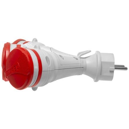 Rozgałęźnik przenośny szaro-czerwony R-X3/44S IP44 3×2P+Z 16A 250V Schuko W-01159