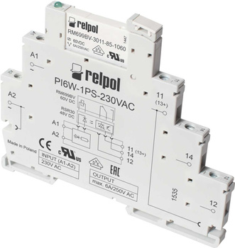 PIR6W-1PS-24VDC-R (SZARE) (CE) Przekaźnik interfejsowy 1P, 6A, 24 V AC/DC, AgSnO2