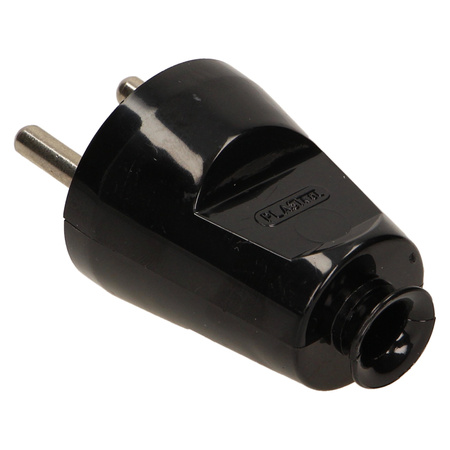 Wtyczka prosta 2P+Z. czarna WT-30/CZARNY