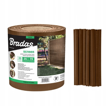 Taśma ogrodzeniowa balkonowa brązowa 19cm x 35m + klipsy BRADAS TOB4501935BRL