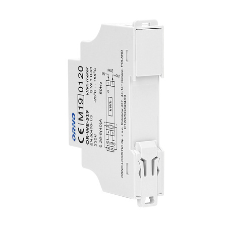 1-fazowy licznik energii elektrycznej. 40A. MID. wyjście impulsowe. 1 moduł. DIN TH-35mm OR-WE-519