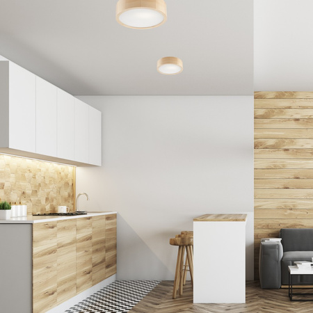 Lampa sufitowa plafon drewniany sosnowy LED 1-punktowy okrągły 28 cm LD-PD-6.1 SOSNA