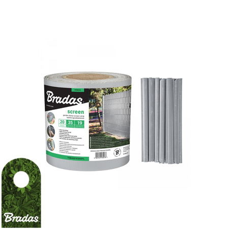 Taśma ogrodzeniowa balkonowa jasnoszara 19cm x 35m + klipsy BRADAS TOB4501935LGYL