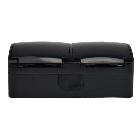 Gniazdo podwójne SCHUKO natynkowe ViPlast Koala IP44 czarne 182‑05 VG-2 182-05