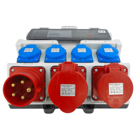Rozdzielnica budowlana 16A 32A 4x230V zabezpieczona erbetka z wtyczką CEE Doktorvolt TR-S/FI DV-5305-D