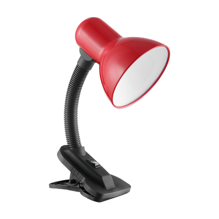 LATSA lampa biurkowa z klipsem 40W E27 stal + tworzywo czerwona DL-3/R
