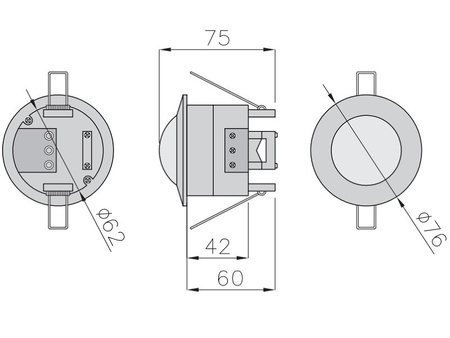 Czujnik ruchu CR-5 wpuszczany 360° CR5 biały GTV CR-CR5000-00