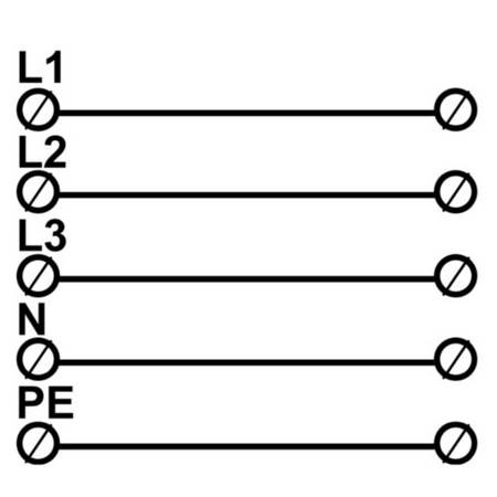 Złączka szynowa uniwersalna ETB 50/1x5  (L1,L2,L3,N,PE) Al/Cu elektryczna śrubowa 10 otworów do kabli Elektro Becov
