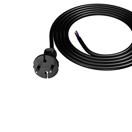 Przewód przyłączeniowy 1,5m z wtyczką prostą 230V 16A TYP E 2×1,5 mm² H07BQ-F PP-21 czarny W-98577