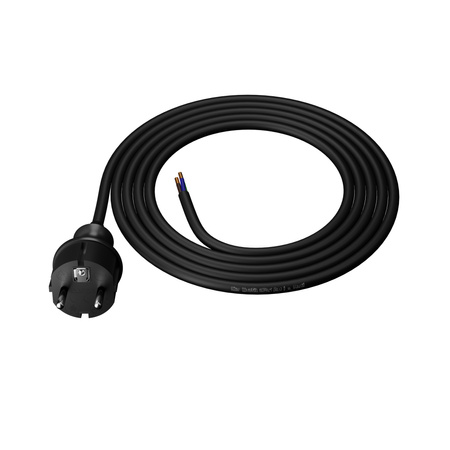 Przewód przyłączeniowy 2m z wtyczką prostą 250V 16A 3x1,5 mm² IP44 H07RN-F PP-40H czarny W-97212