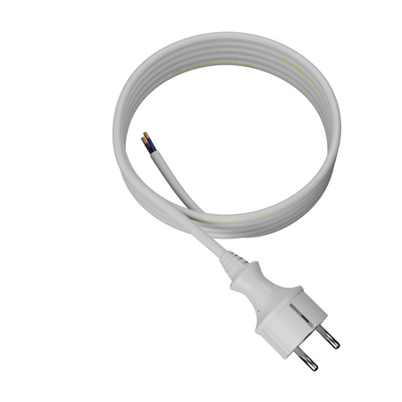 Przewód przyłączeniowy 3m z wtyczką prostą 250V 16A 3x1,5 mm² IP44 H05VV-F PP-40H biały W-98383