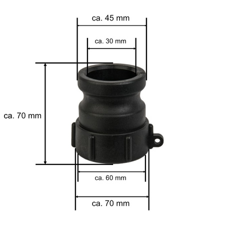 Złącze IBC GW S60x6 Camlock A 1 1/4'' Bradas IBCS60F-CGA125A