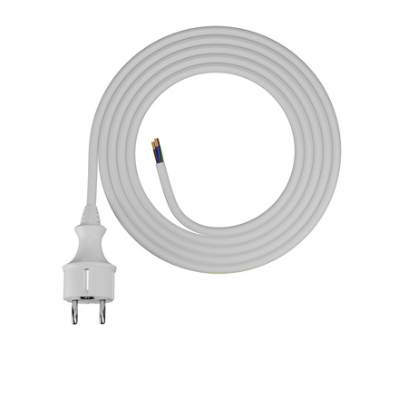 Przewód przyłączeniowy 2m z wtyczką prostą 250V 16A 3x1,5 mm² IP44 H05VV-F PP-40H biały W-98381