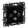 Gniazdo TV-R-SAT-SAT 2-przewodowe gwiazda 1,5 dB czarne Niloe Step 863582