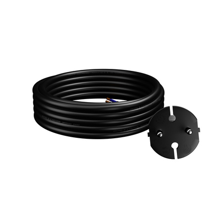 Przewód przyłączeniowy 5m z wtyczką prostą TYP E 230V 16A 2×1,5 mm² H05RR-F PP-21 czarny W-97196