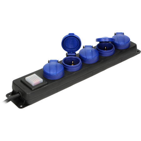 Przedłużacz warsztatowy bryzgoszczelny z wyłącznikiem 5m Schuko OR-AE-13159(GS)/5M