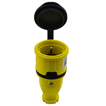 Gniazdo przenośne proste 16A 230V 2P+Z żółte Schuko 3101-304-0700