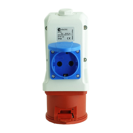 Gniazdo ścienne Combo 5-biegunowe CEE 16A IP44 Schuko 230V 3105-600-1600