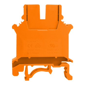 Złączka szynowa przelotowa pomarańczowa śrubowa 16mm2 1P VDE UL PC16-01P-15-00A(H)