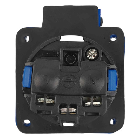 Gniazdo tablicowe 230V/16A IP54 gniazdo z bolcem uziemiającym niebieskie Typ E TpE 3101-326-0900