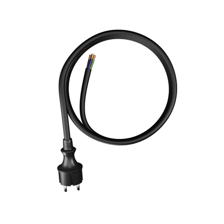 Przewód przyłączeniowy 3m z wtyczką prostą 250V 16A 3x2,5 mm² IP44 H07RN-F PP-40H czarny W-97218