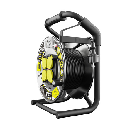 Przedłużacz bębnowy 30m HEAVY LINE z metalowym bębnem i 4 gniazdami 230V W-99449