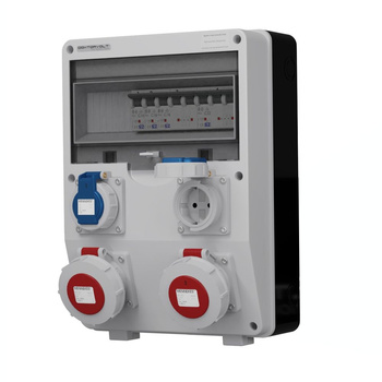 Hermetyczna rozdzielnica budowlana TD-S IP65 2x16A 2x230V Schuko Doktorvolt DV-2025-D