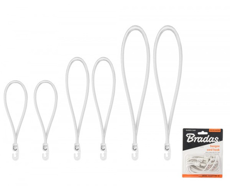 Zestaw gum z hakiem PVC do mocowania 2x18/25/40cm biały Bradas BCH3-04SET1WH-B