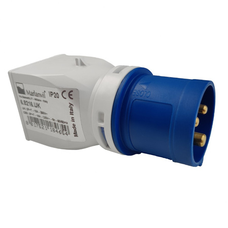 Marlanvil Adapter kempingowy wtyczka CEE 16A na 13A 250V gniazdo brytyjski standard przejściówka IP20 6.8216.UK