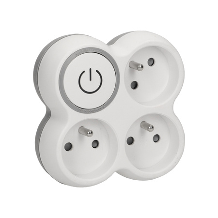 Rozgałęźnik. 3 gniazda 2P+Z z podświetlanym wyłącznikiem ON/OFF OR-AE-1378