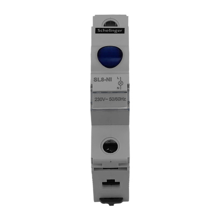 Kontrolka sygnalizacyjna LED SL8 na szynę DIN niebieska Schelinger A15-SL8-NI