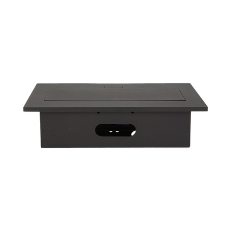 Gniazdo meblowe wpuszczane w blat z grubym rantem. 3x2P+Z. czarne OR-AE-1335/B