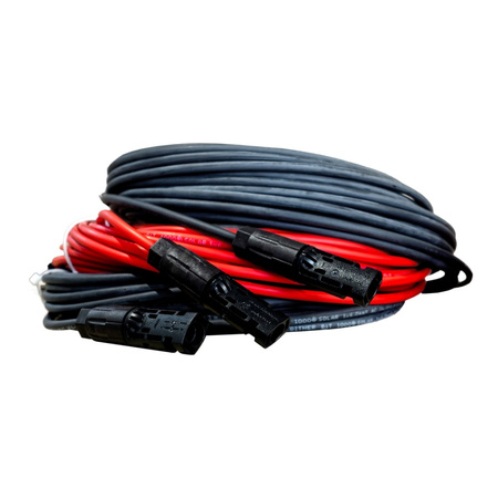 Przedłużacz solarny kabel 6mm2 z wtykami MC4 czarny/czerwony 1 - 50m DV-8638-FOT