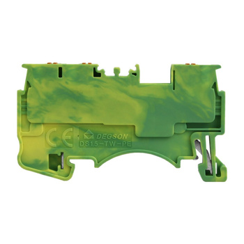 Złączka szynowa 1,5mm2 1P 3-przewodowa zacisk push-in żółto-zielona PE DS1.5-TW-PE-01P-1C