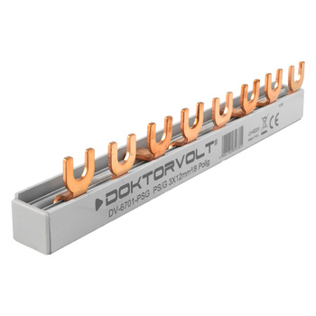 Szyna łączeniowa grzebieniowa 3-fazowa 8-modułowa 12mm2 80A DV-6701-PSG