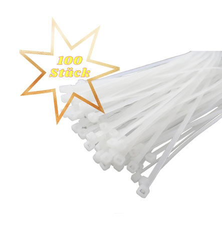 Opaska zaciskowa kablowa biała 290x4,5 mm 100 szt BMB3048E