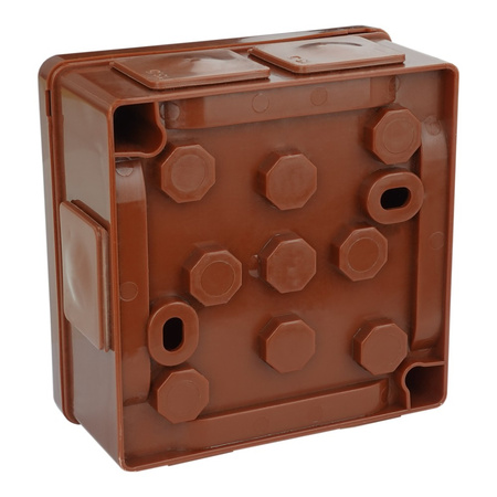 puszka n/t brązowa bez zacisków 6 wlotów 2 wkręty wym/zew 86x86x40 mm IP55 ViPlast 022-02