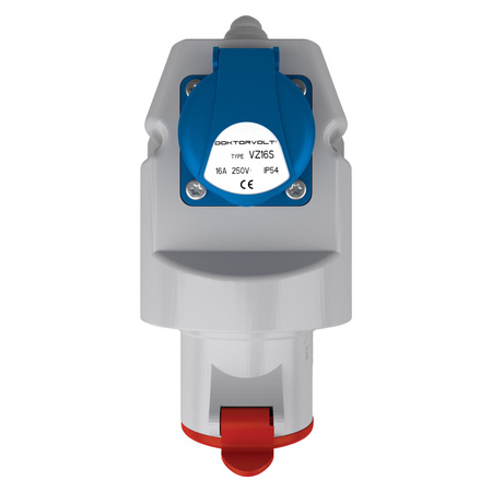 Gniazdo natynkowe siłowe CEE 16A/5P + 230V/16A IZVZ-S 1653 DV
