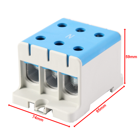 Złączka szynowa uniwersalna ETB 150/1x3 Al/Cu elektryczna śrubowa 6 otwory do kabli Elektro Becov UK3150.12