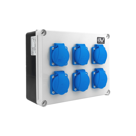 Rozdzielnica budowlana 6x230V kompaktowa erbetka hermetyczna IP54 typ E niezabezpieczona skrzynka Doktorvolt DV-0171-F