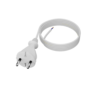 Przewód przyłączeniowy 3m z wtyczką prostą TYP E 230V 16A 2×1 mm² H05VV-F PP-21 biały W-98339