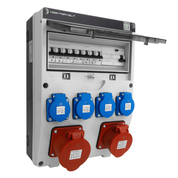 Rozdzielnica budowlana TGD-S/FI 32A/16A 4x230V z zabezpieczeniami VDE Doktorvolt DV-5541-D