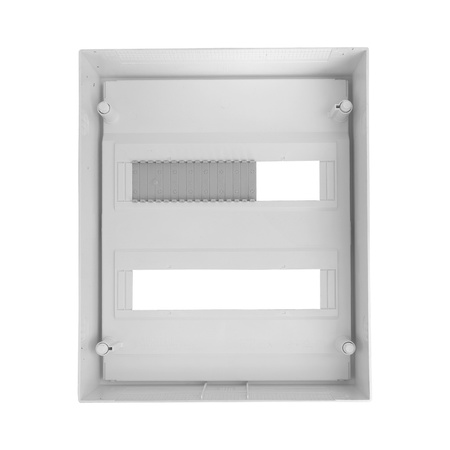 Rozdzielnica modułowa natynkowa 2x12 zabezpieczona 8xMCB 1xRCCB VDE ogranicznik przepięć Saltek okablowana skrzynka elektryczna Hager 370x305x96,5mm zaciski rozgałęźne L1, L2, L3, N, PE Doktorvolt DV-6302-NT