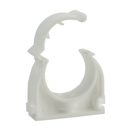 Uchwyt do rur RL, RLm, RS PVC ⌀20 zamknięty do rur gładkich biały Marmat UZ-20