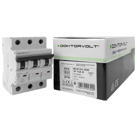 Wyłącznik nadprądowy MCB 10kA 3P 16A VDE B16A Doktorvolt DV-3400