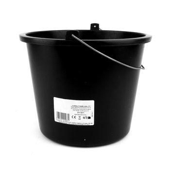 Wiadro budowlane 12L ogrodnicze gospodarcze PVC plastikowe czarne na zaprawę wodę Doktorvolt DV-5695