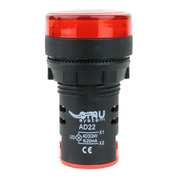 Kontrolka sygnalizacyjna 230VAC Lampka LED czerwona AD22-RED230