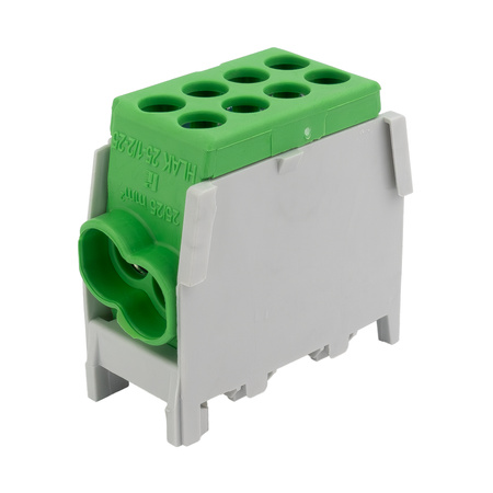 Blok rozdzielczy zacisk odgałęźny HLAK 25-1/2/25 M2 zielony mostek 1P 1,5-25 mm2 Pollmann 208 2080190
