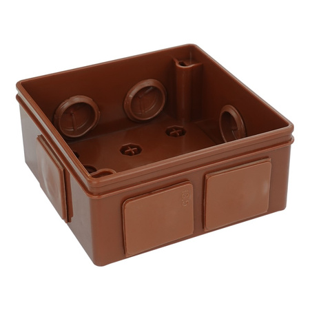 puszka n/t brązowa bez zacisków 6 wlotów 2 wkręty wym/zew 86x86x40 mm IP55 ViPlast 022-02